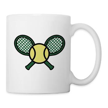 Blason rétro de balle de raquette de tennis - Mug blanc - blanc - Droite