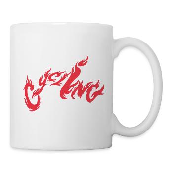 Lettrage des flammes cyclantes - Mug blanc - blanc - Droite
