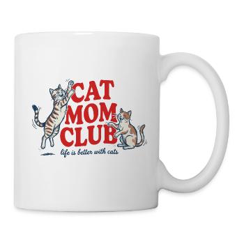 Cat Mom Club - Cute Retro Cats Mom - Mug - white - Right
