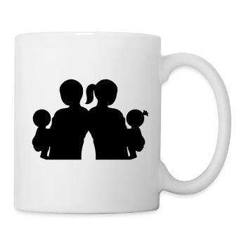 Family Silhouette Parents Children Love Together - Mug - white - Right