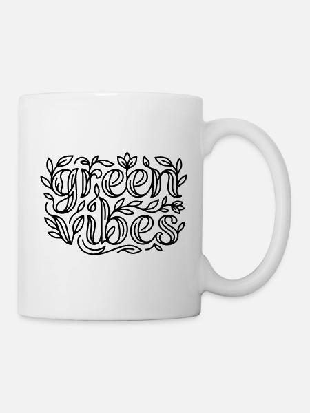 Grüne Vibes - Tasse - Weiß