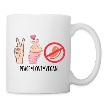 Peace Love Vegan - Mug - white - Right