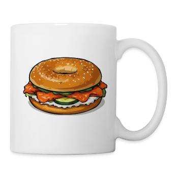 Bagel Pop Art Illustration - Mug blanc - blanc - Droite