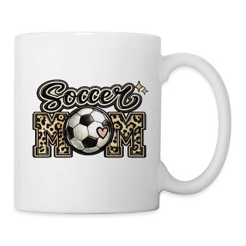 Fußball-Mama Leopardendruck Niedlicher Spieltag - Tasse - Weiß - Rechts