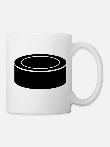 Eishockey-Puck - Tasse - Weiß