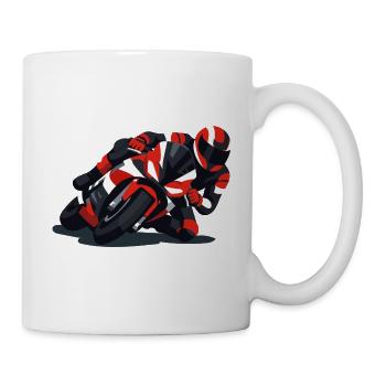 Rennfahrer Geometrie-Print - Tasse - Weiß - Rechts