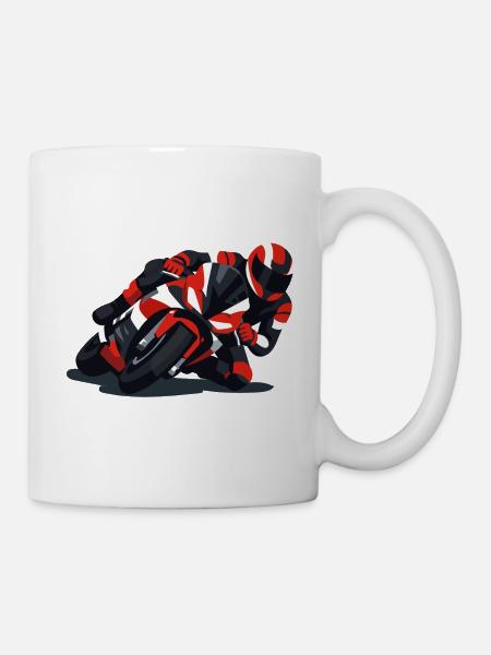 Rennfahrer Geometrie-Print - Tasse - Weiß