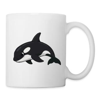 Style de dessin animé Orca en noir et blanc - Mug blanc - blanc - Droite