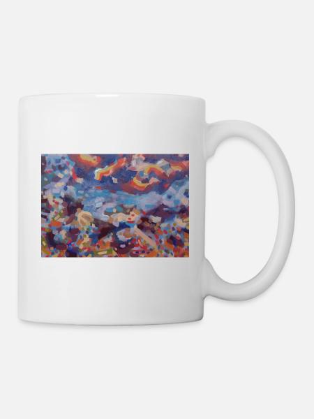 Bunte Mosaikabstraktion - Tasse - Weiß