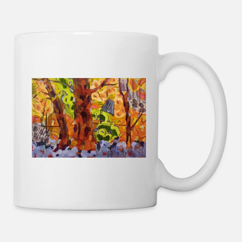 Le parc d’automne dans l’abstraction des couleurs - Mug blanc - blanc