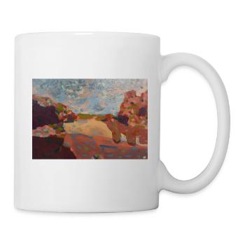 Mosaikpastelllandschaft - Tasse - Weiß - Rechts