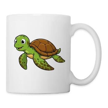 Illustration de tortue câline - Mug blanc - blanc - Droite