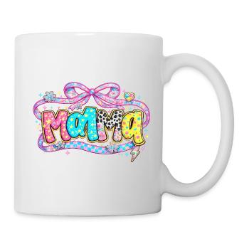 Cadeau Maman : Visuel Mama Rétro et Paillettes - Mug blanc - blanc - Droite