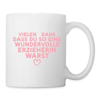 Beste Erzieherin Danke – Geschenk Kindergarten - Tasse - Weiß - Rechts