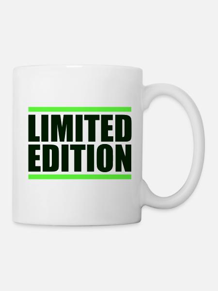 Limitierte Edition Großschrift Neon Grün - Tasse - Weiß
