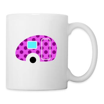 Caravan Wohnwagen rose Dots Punkte Camper Rétro - Mug blanc - blanc - Droite