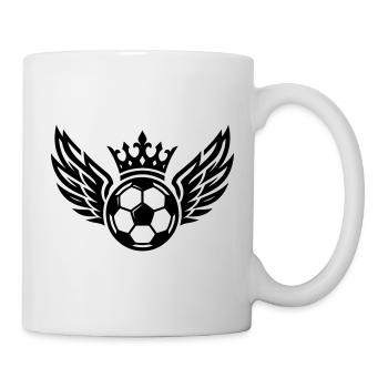 Fussball Wappen Krone Symbol - Tasse - Weiß - Rechts