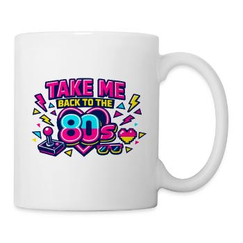 Zurück in die 80er Neon - Tasse - Weiß - Rechts