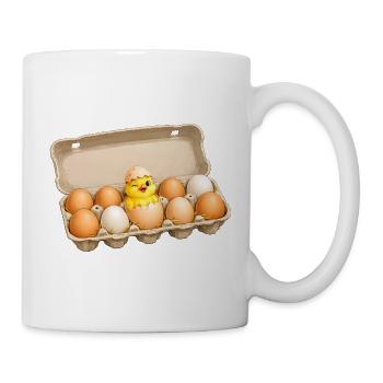 Cute Chick in Egg Carton Easter Motif - Mug - white - Right