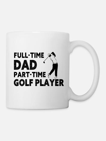 Vollzeitvater Teilzeit-Golfspieler – Geschenk - Tasse - Weiß