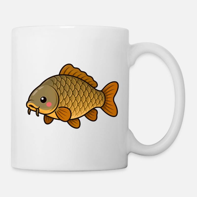 Mignons enfants carpes communes en train de pêcher - Mug blanc - blanc
