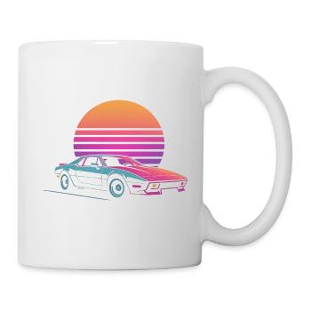 Vaporwave Auto Outrun Sunset 80s Synth - Mug - white - Right