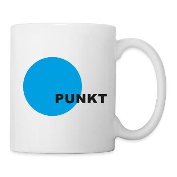 Punkt Blau Kreis: Minimalistischer Fokus - Tasse - Weiß - Rechts