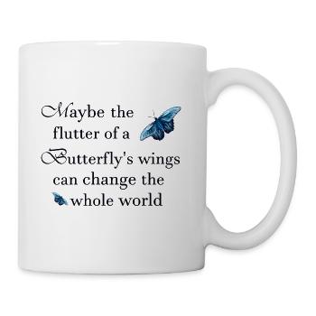 Ailes de papillon, dessinées à la main - Mug blanc - blanc - Droite