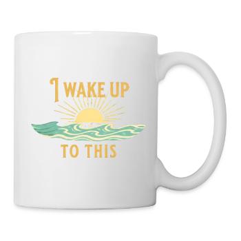 I Wake Up To This - Lever de Soleil Vintage - Tasse - Weiß - Rechts