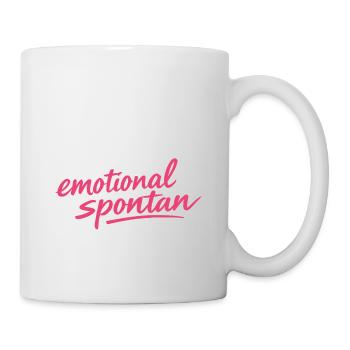 Ich bin emotional spontan | Lustiger Spruch - Tasse - Weiß - Rechts