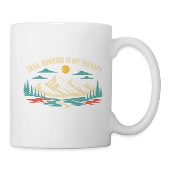 La course en sentier est ma thérapie - Mug blanc - blanc - Droite