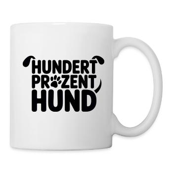 Hundertprozent Hund Typo Pfoten - Tasse - Weiß - Rechts