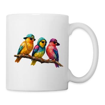 Art polygonal low polygon des oiseaux hip-hop - Mug blanc - blanc - Droite