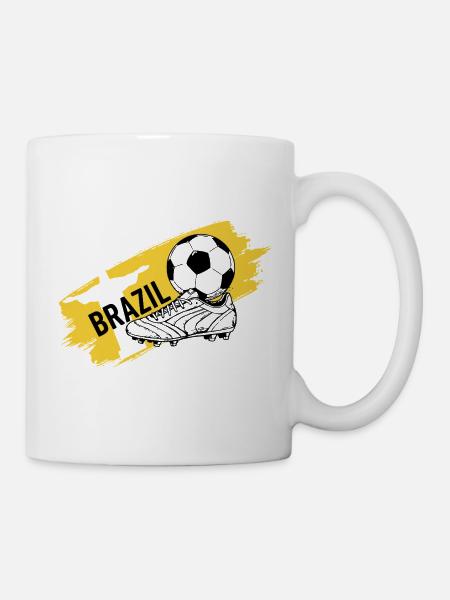 Brazil Football Brasil Soccer Fan Jersey - Mug - white