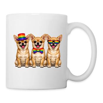 3 Chihuahuas Pride Dogs Rainbow Colors LGBTQ - Mug - white - Right