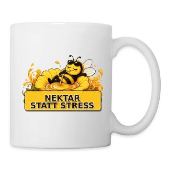 Biene Honig Imker Honigwabe Blumen Wiese Insekt - Tasse - Weiß - Rechts