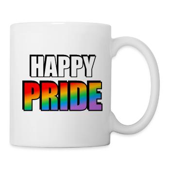 Happy Pride Rainbow Letters - Tasse - Weiß - Rechts
