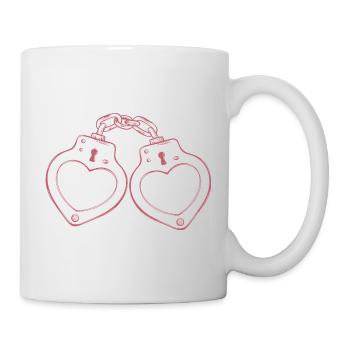 Handcuffs Heart Love - Mug - white - Right