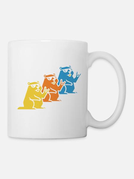 Murmeltier Sonnenbrille Rock On - Tasse - Weiß