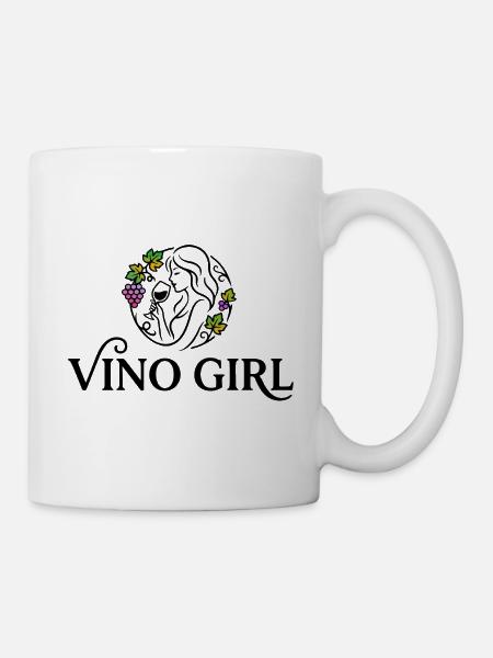 Vino girl - Tasse - Weiß