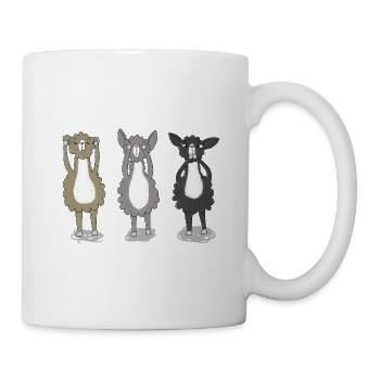 Three llamas - don't hear, don't see, don't talk - Mug - white - Right