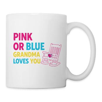 Geschlechterenthüllung Babyparty Rosa oder Blaue Oma - Tasse - Weiß - Rechts