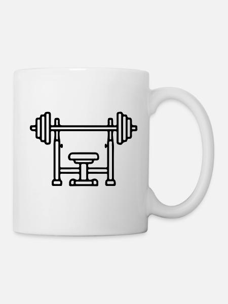 Hantelbank Bankdrücken - Tasse - Weiß