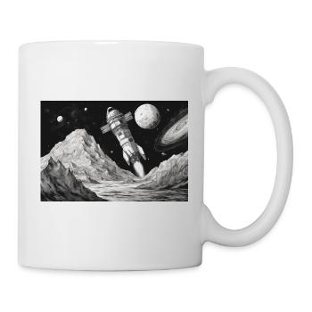Rocket Moon Départ Future Mars science-fiction - Mug blanc - blanc - Droite