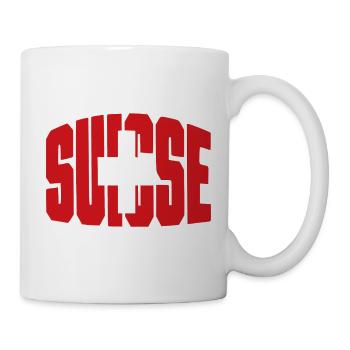 Suisse Fussball Shirt, Schweiz Fan Design - Tasse - Weiß - Rechts