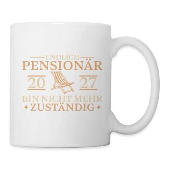 Endlich Pensionär 2027 Abschied Kollege - Tasse - Weiß - Rechts