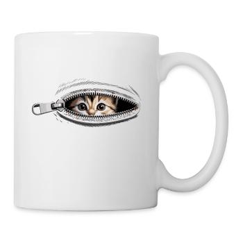 Fermeture éclair pour chat Maman de chat Chat mignons Chats - Mug blanc - blanc - Droite
