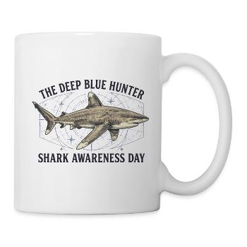 The Deep Blue Hunter – Shark Awareness Day - Mug - white - Right