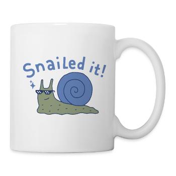 Snail mit Pixelbrille - Tasse - Weiß - Rechts