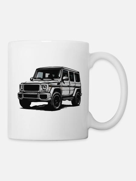 G-Klasse Silhouette Illustration - Tasse - Weiß